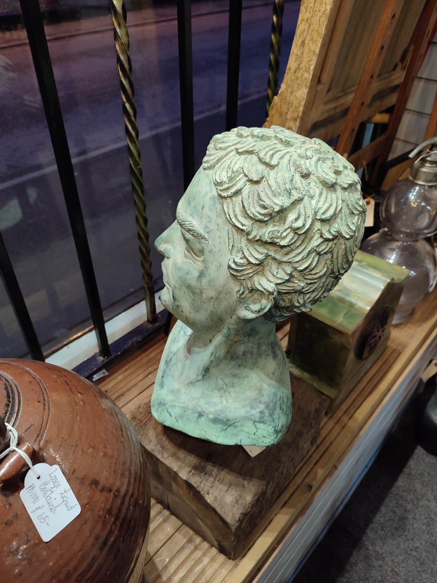 Discover our unique Bronze Head on a Wooden Base, a fine tribute to classical art. Add elegance to your space. Shop now for mystery-rich art pieces!