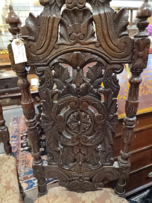 Discover our collection of Victorian Carolean-style oak chairs. Upholstered seats, 50-inch high backs. Shop now to enhance your living space. Top-notch quality.