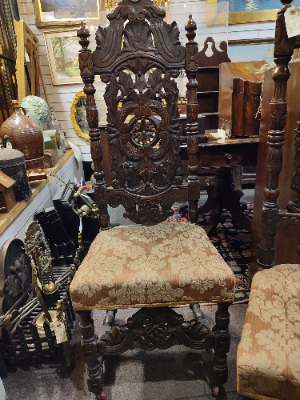 Discover our collection of Victorian Carolean-style oak chairs. Upholstered seats, 50-inch high backs. Shop now to enhance your living space. Top-notch quality.