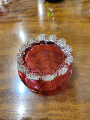 Cranberry Finger Glass Bowl.