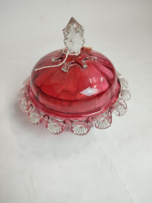 Victorian Cranberry Cotton Bowl.