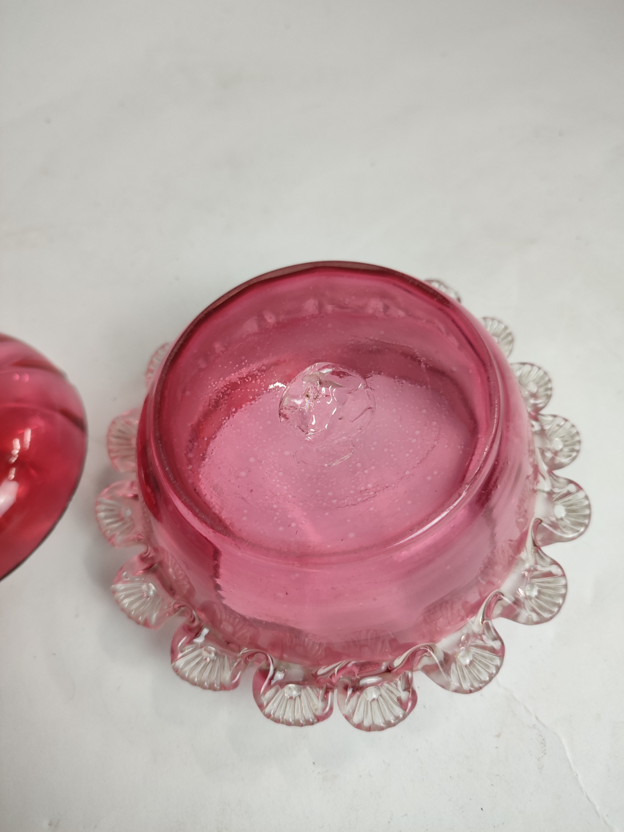 Victorian Cranberry Cotton Bowl.