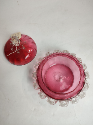 Victorian Cranberry Cotton Bowl.