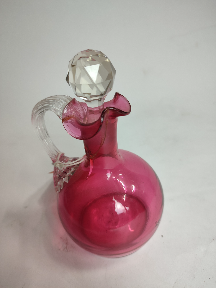 Victorian Cranberry Vinegar Jug.