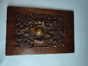 Victorian Mahogany Carved Wooden Panel.