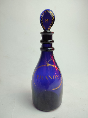 Georgian Bristol Blue Flagon Decanter.