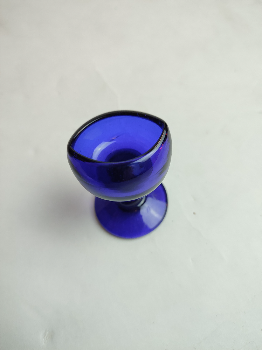 19th Century Blue Glass Eyebath.