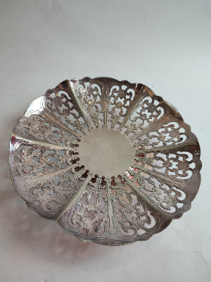 Discover our collection of vintage EPNS silver plated trays, circa 1950's, 22cm wide. Order now to add a touch of elegance to your home decor.
