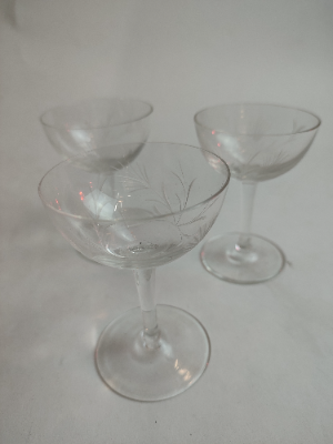 Three Victorian Cocktail Glasses