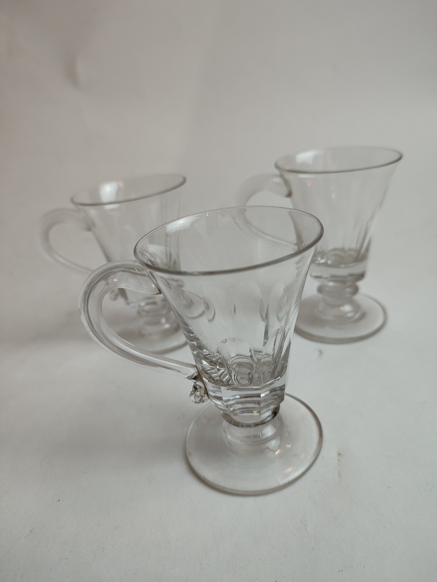 Discover our collection of pristine Victorian jelly glasses. Standing at 9cm, they're perfect for your home. Shop now and add a touch of vintage elegance today!