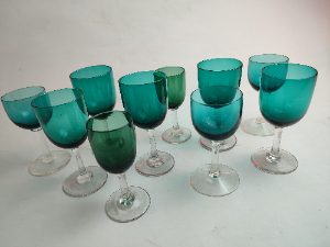 A Collection of Victorian Green Glasses