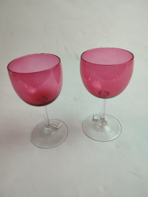 Discover our range of late Victorian pink drinking glasses! One piece slightly chipped but oozes classic charm. Shop now for your vintage glassware collection needs.