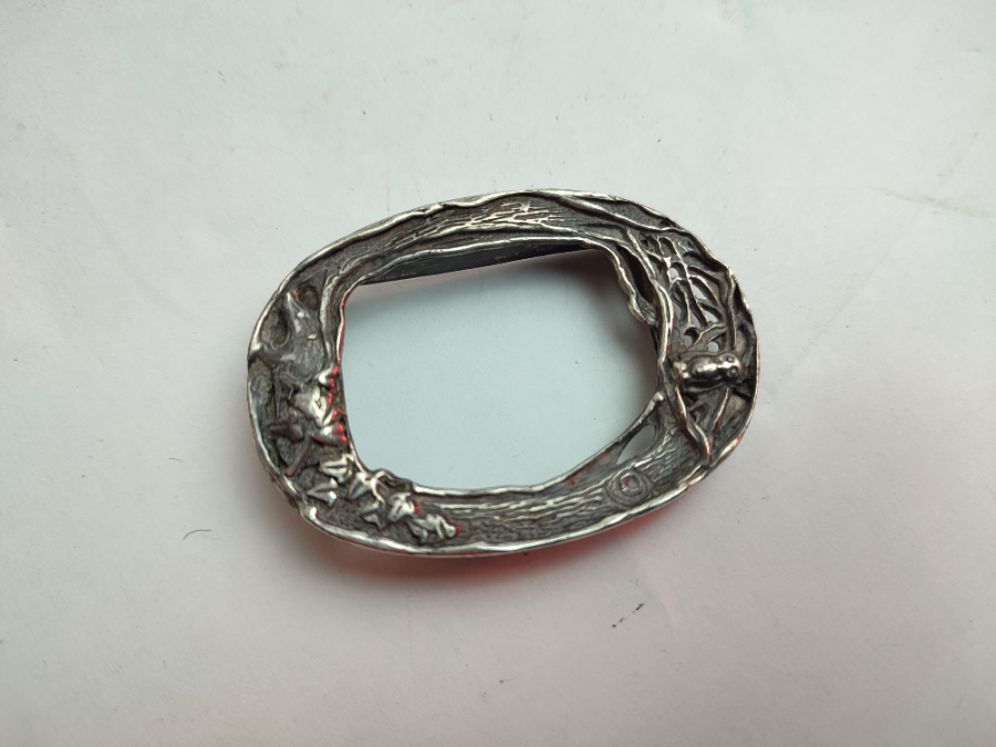 Inscribed Silver Plated Belt Buckle.