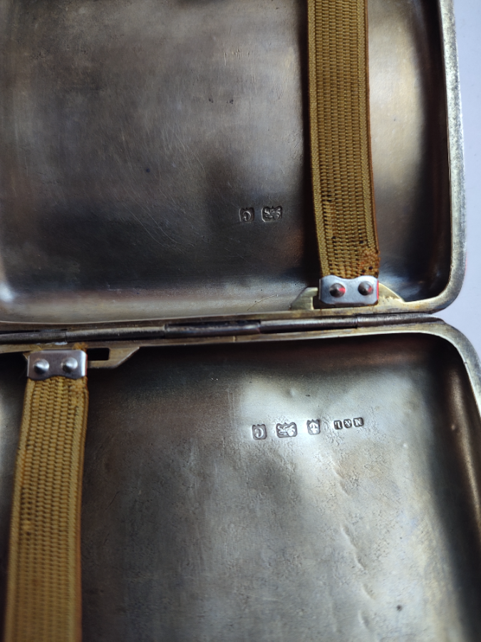 Sterling Silver Cigarette Case Dated 1927.