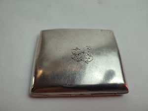 Sterling Silver Cigarette Case Dated 1918.