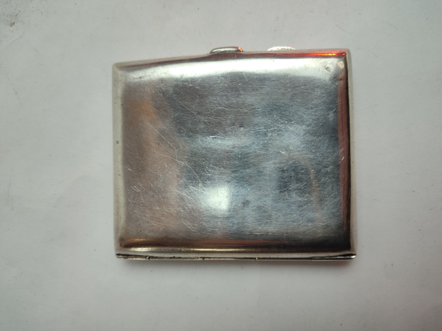 Sterling Silver Cigarette Case Dated 1918.