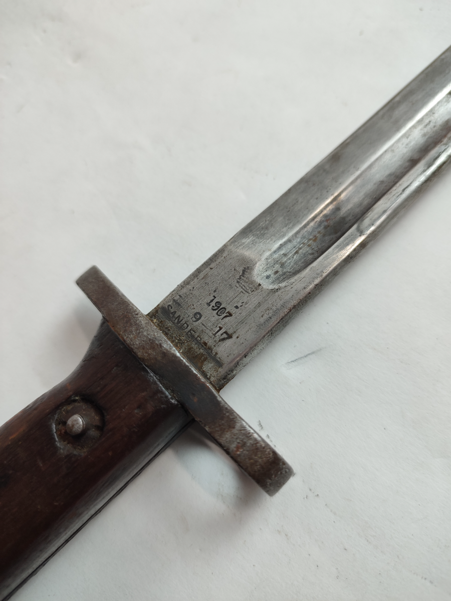 1907 Sanderson Bayonet with Regimental Markings.