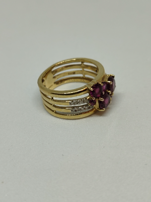 A 9ct Gold Garnet and Diamond Dress Ring