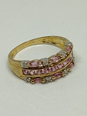 Pink Sapphire and Diamond Dress Ring.