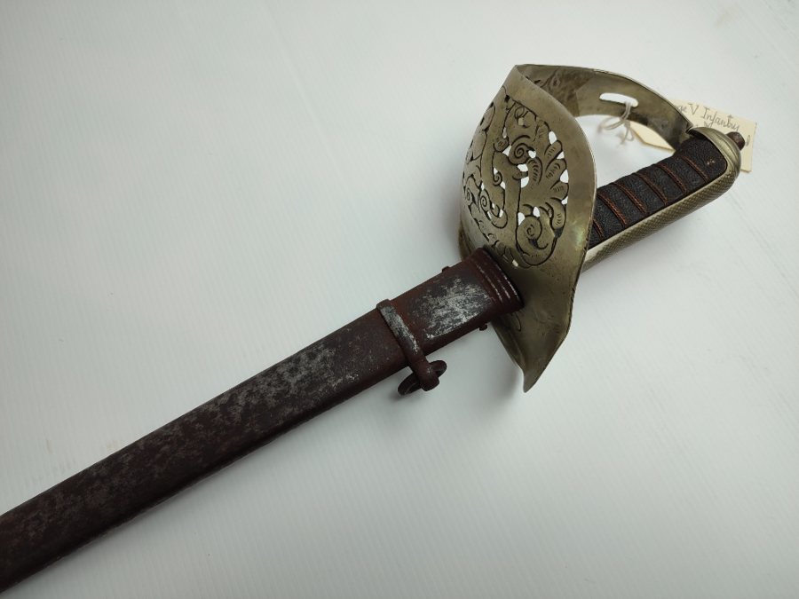 George V infantry officers sword with Steel Scabbard.