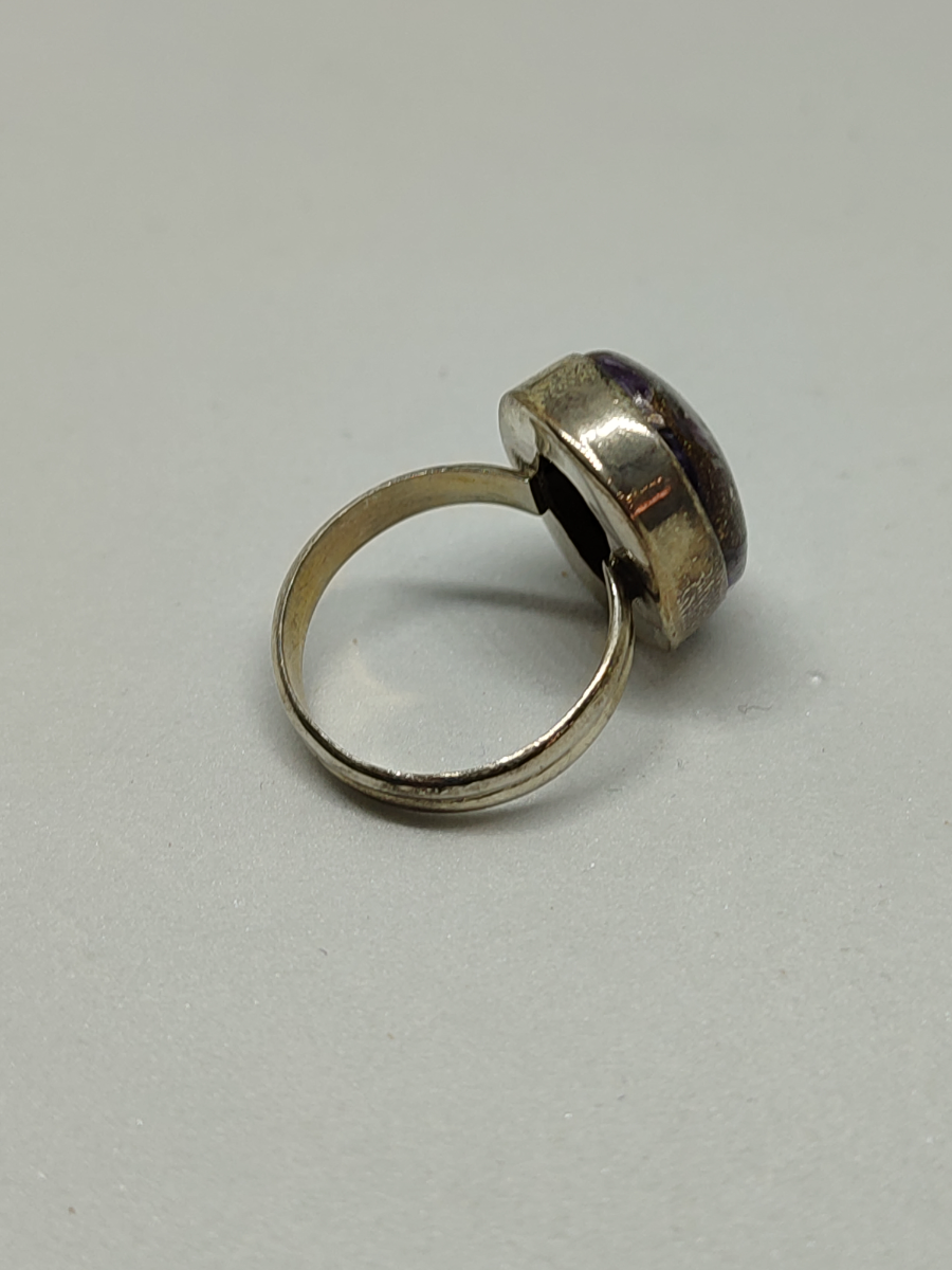 Silver Ring With Copper Charoite