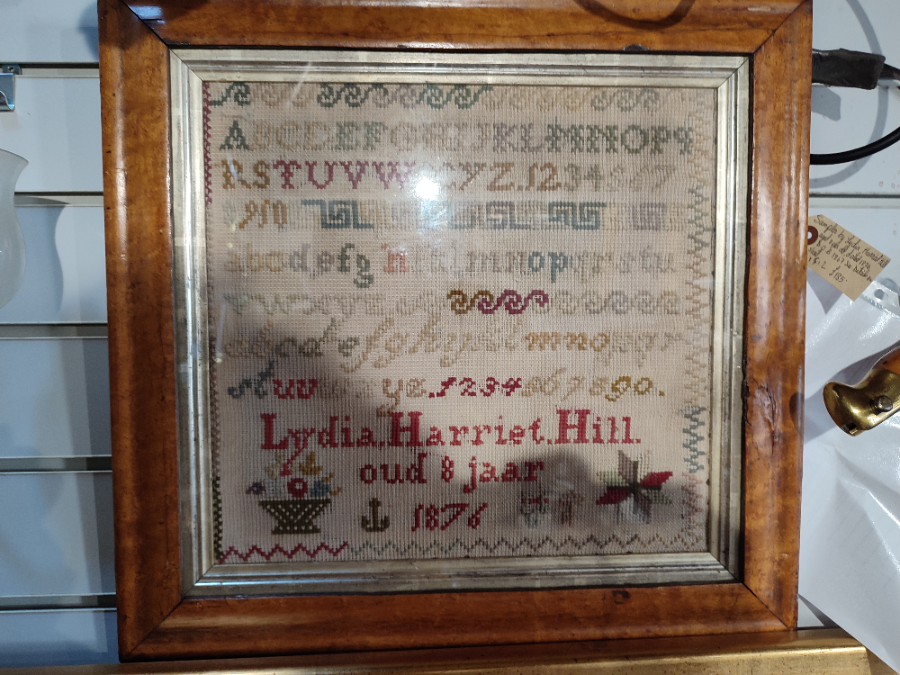 Discover antique textiles at our online store! Get inspired by Lydia Harriet Hill's exquisite textile sample from 1876. Shop now & explore more.