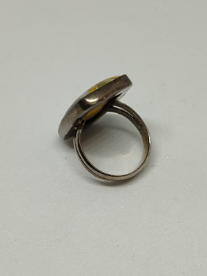 Discover our stunning Silver Ring, featuring Indonesian Bumble Bee Jasper in size K. Order now for a unique addition to your jewelry collection.