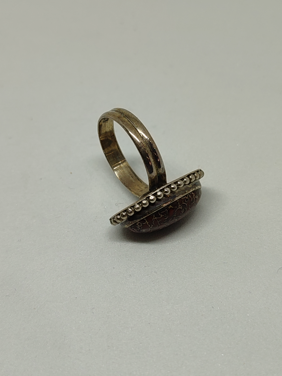 925 Silver Ring With Dinosaur Bone