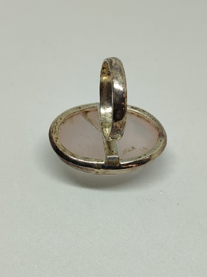 925 Silver Ring with Rose Quartz.