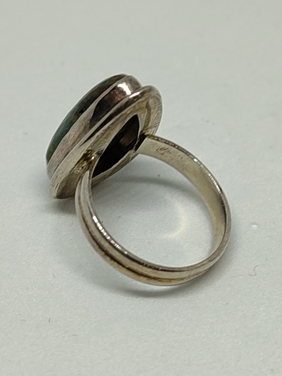 Shop our stunning Azurite Malachite Morenci Silver Ring in size L. Act now for a unique blend of style and elegance. Don't miss out, purchase today!