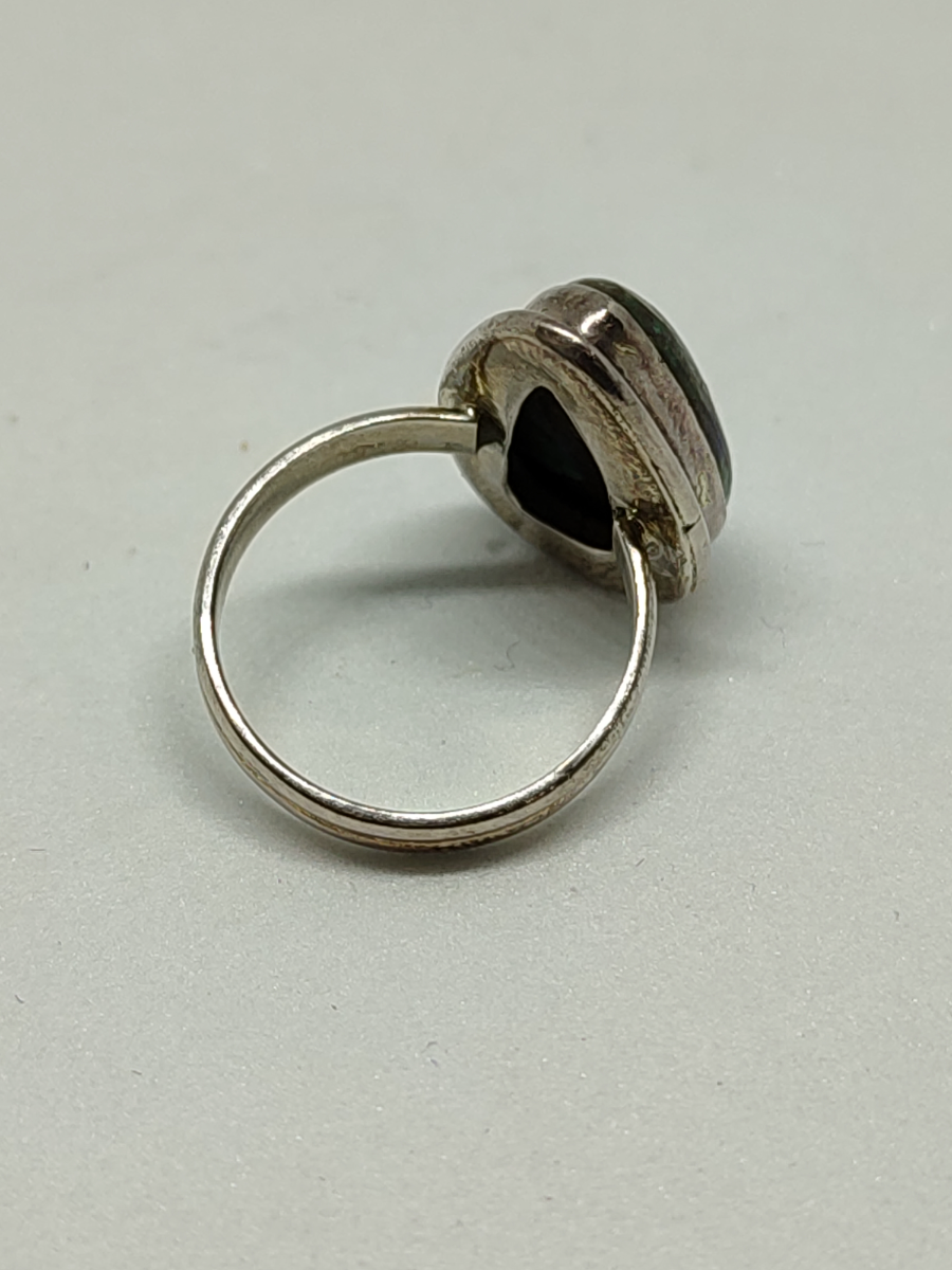 Shop our stunning Azurite Malachite Morenci Silver Ring in size L. Act now for a unique blend of style and elegance. Don't miss out, purchase today!