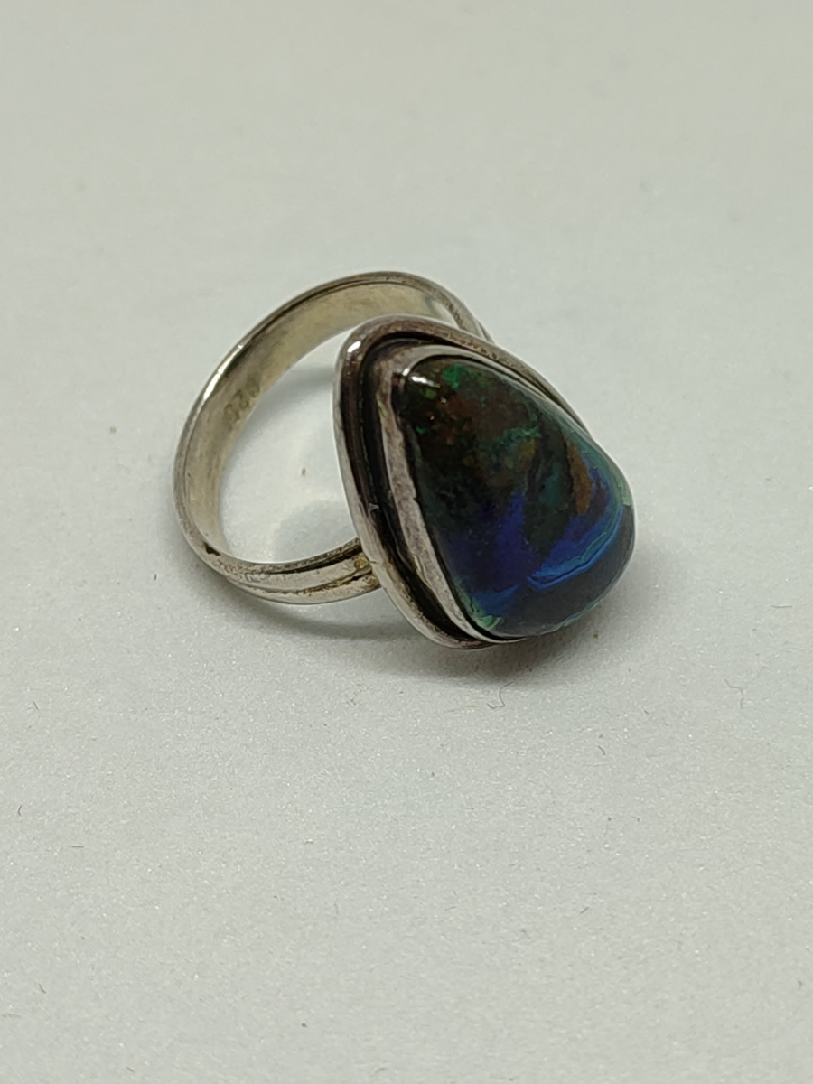 Shop our stunning Azurite Malachite Morenci Silver Ring in size L. Act now for a unique blend of style and elegance. Don't miss out, purchase today!