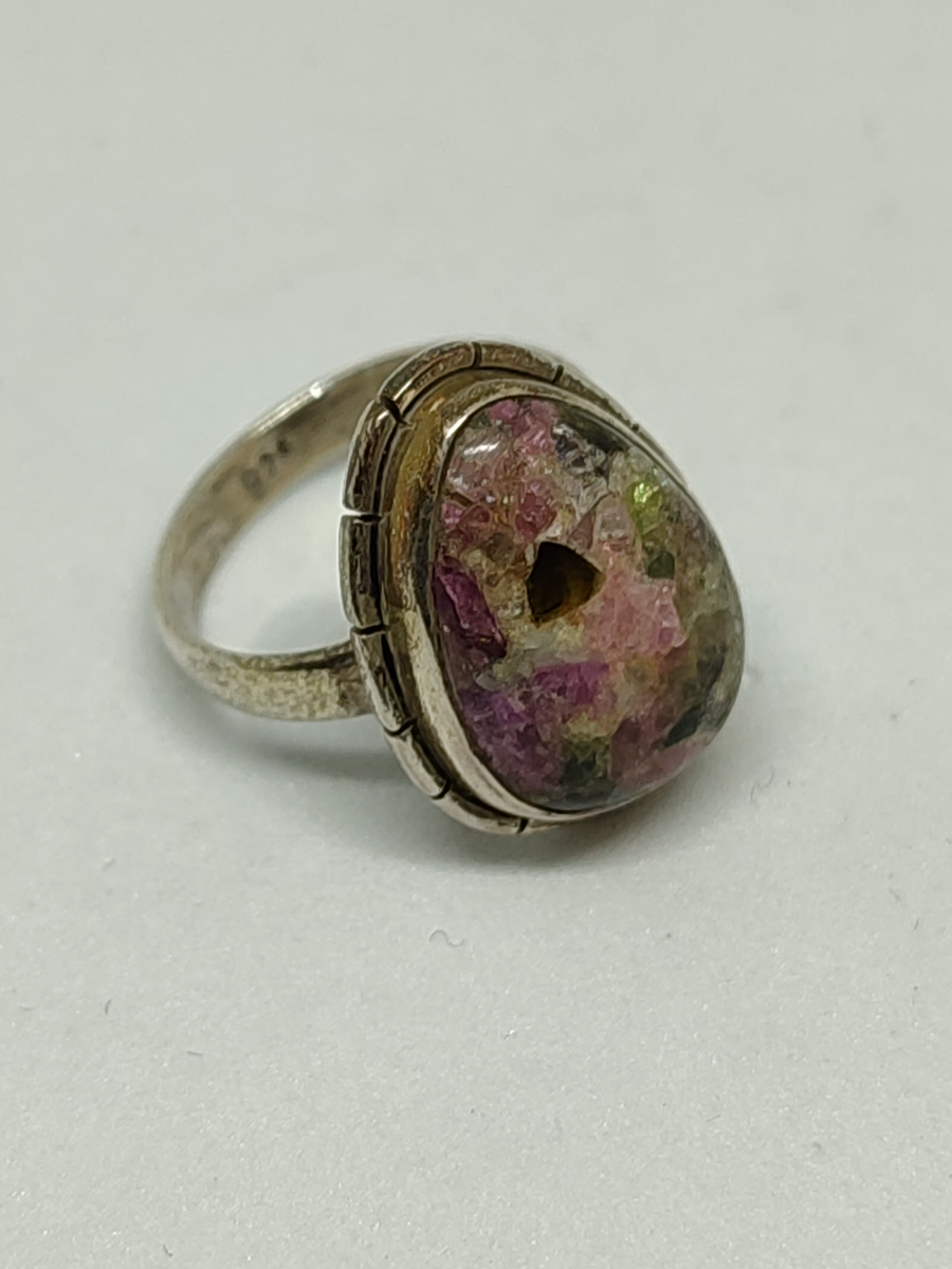 Multi Tourmaline Silver Ring