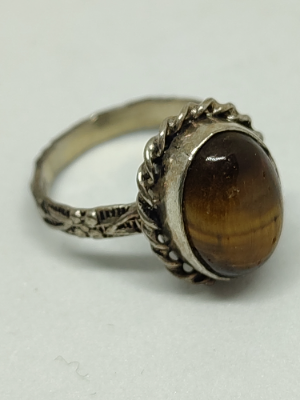 925 Silver Ring with Tiger Eye