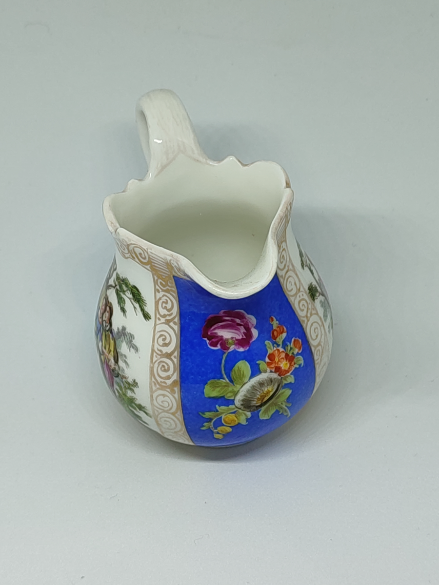 Explore our fine collection of 19th century Dresden jugs. Perfectly preserved, 8.5cm high. Add historical beauty to your ceramics collection today.