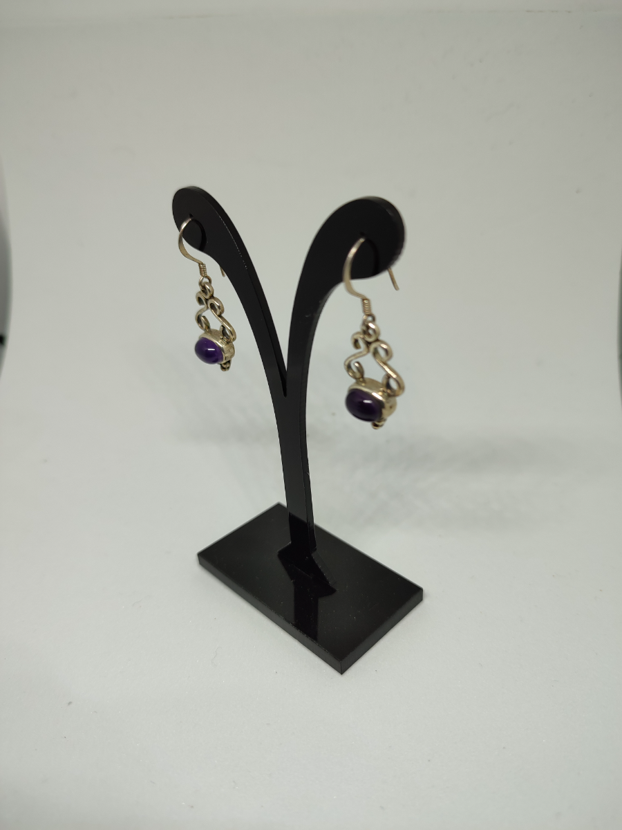 Silver Amethyst Earrings.