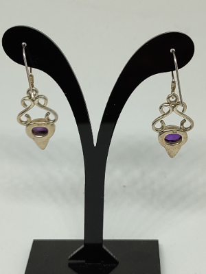 Silver Amethyst Earrings.