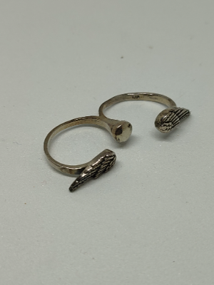 925 Silver Double Angel Ring.