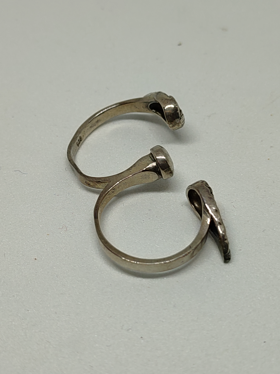 925 Silver Double Angel Ring.