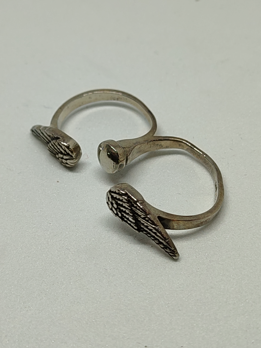 925 Silver Double Angel Ring.