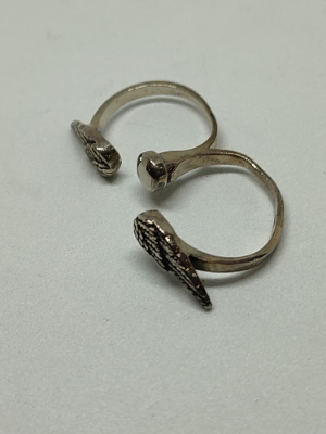 925 Silver Double Angel Ring.