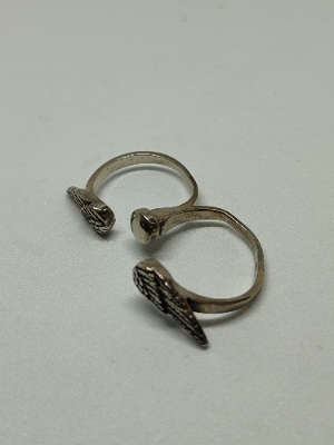 925 Silver Double Angel Ring.