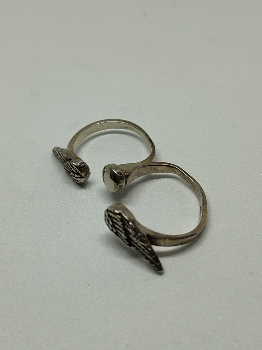 925 Silver Double Angel Ring.