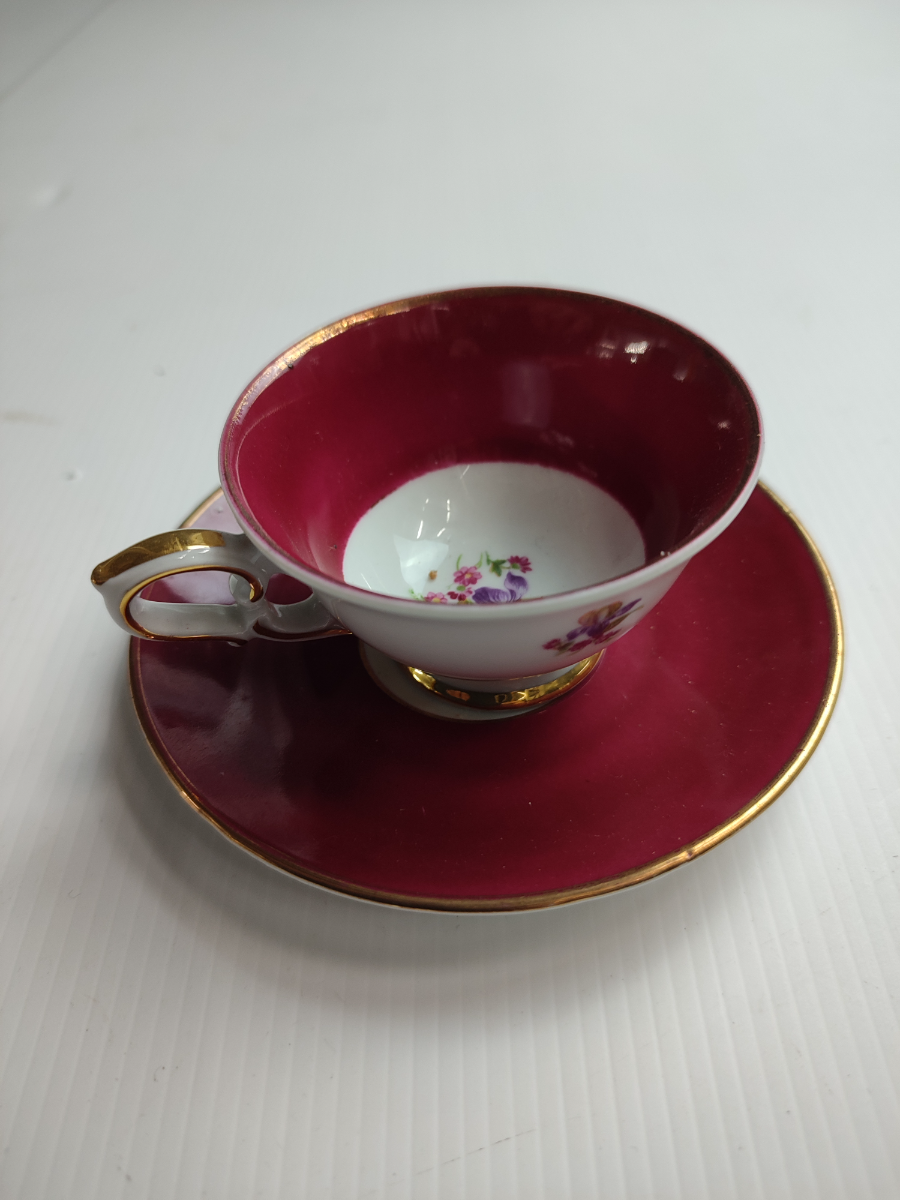 Explore our unique collection of miniature Bavarian cups and saucers. Perfect 12cm wide saucers. Buy now for your collection or as a gift!