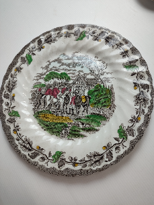 Discover our vast collection of Fine Staffordshire ware, specifically the 'Myott, Country Life' plate with 27cm width. Shop now for your ideal home decoration piece!