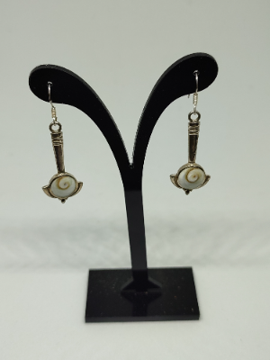 Handmade 925 Silver Earring Drop With Mother Of Pearl