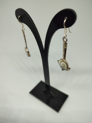 Handmade 925 Silver Earring Drop With Mother Of Pearl