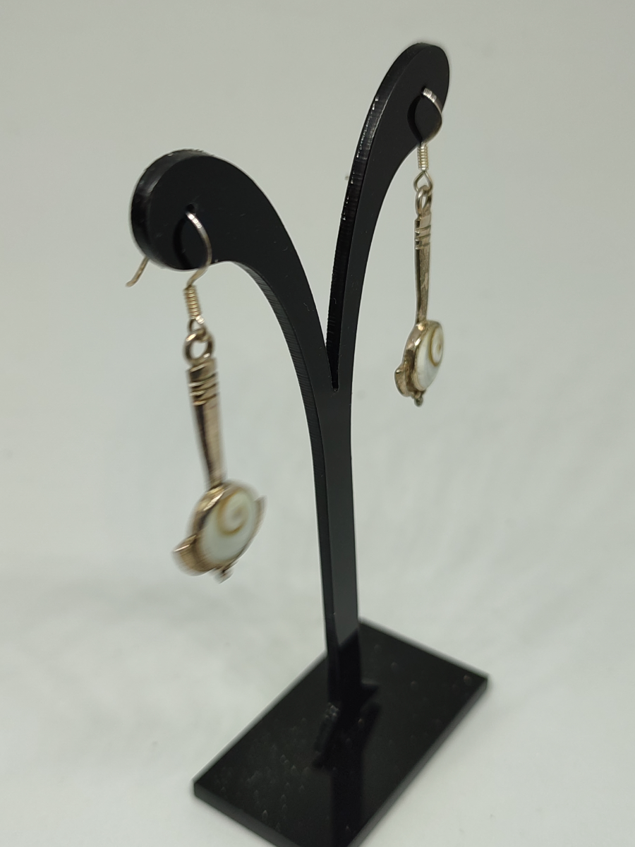 Handmade 925 Silver Earring Drop With Mother Of Pearl