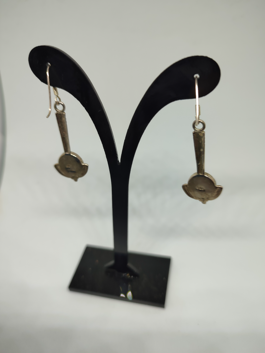 Handmade 925 Silver Earring Drop With Mother Of Pearl