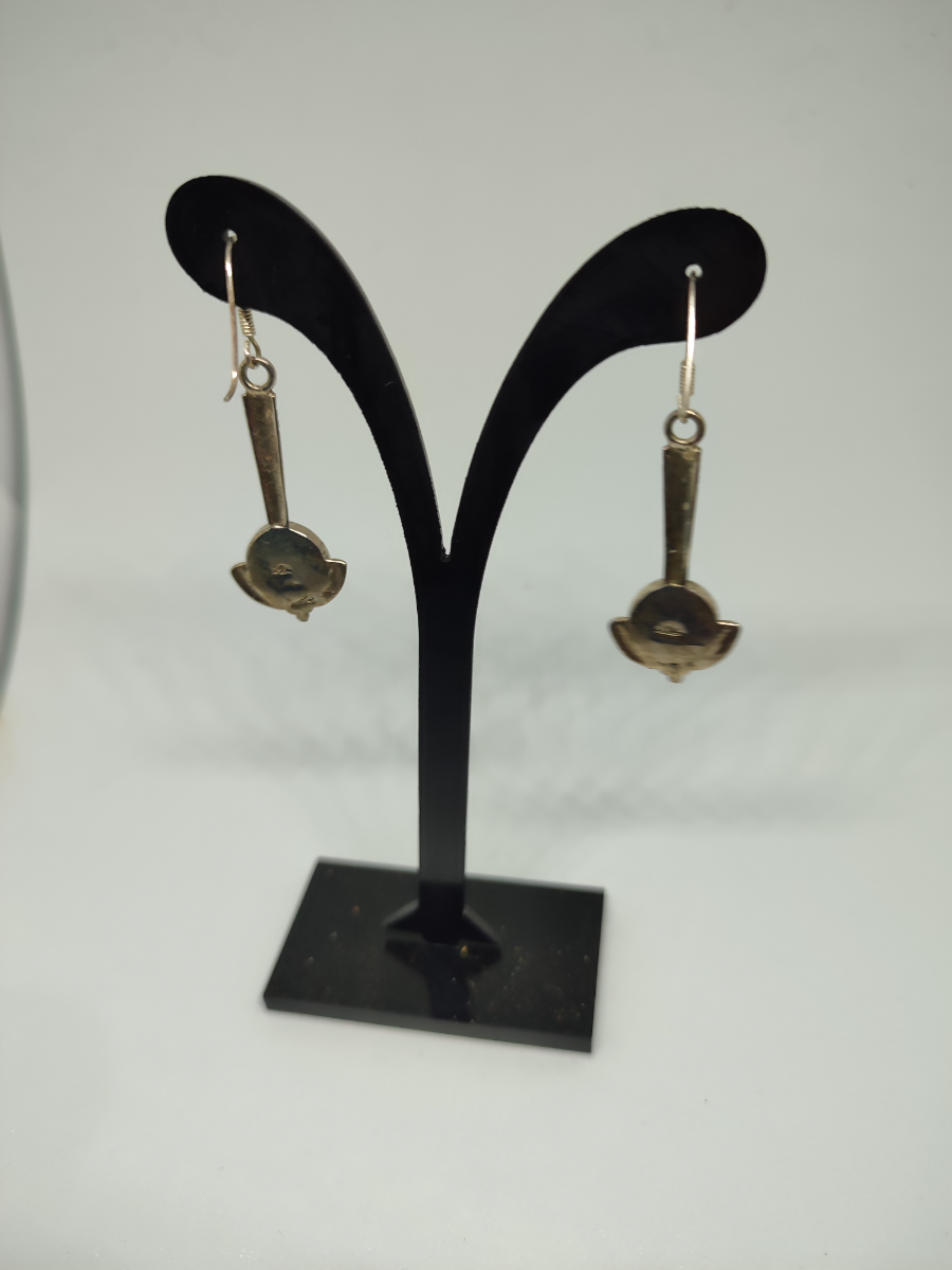 Handmade 925 Silver Earring Drop With Mother Of Pearl